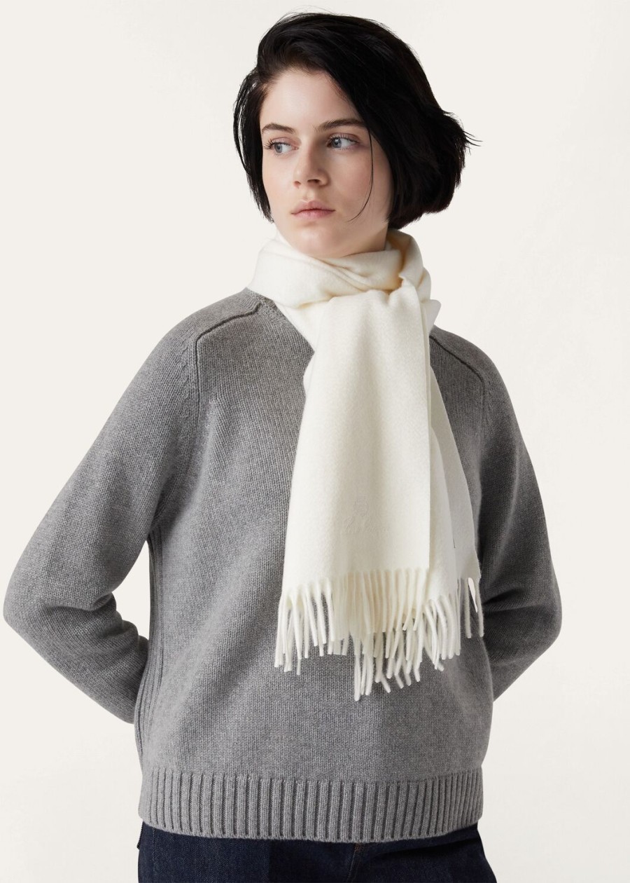grande unita cashmere white scarf