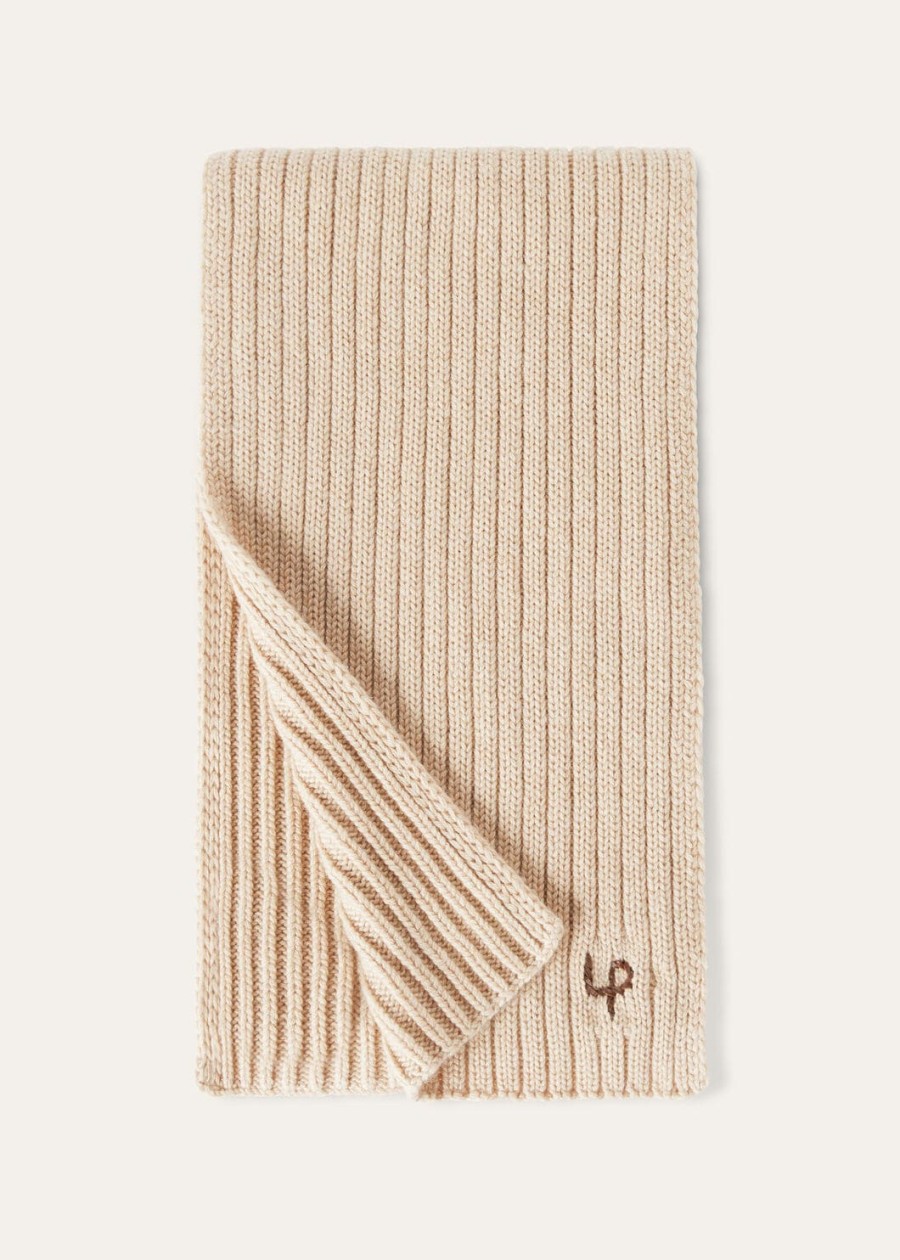 szalik lp rib stitch w kolorze kaszmirowym i melanżu biszkoptowego