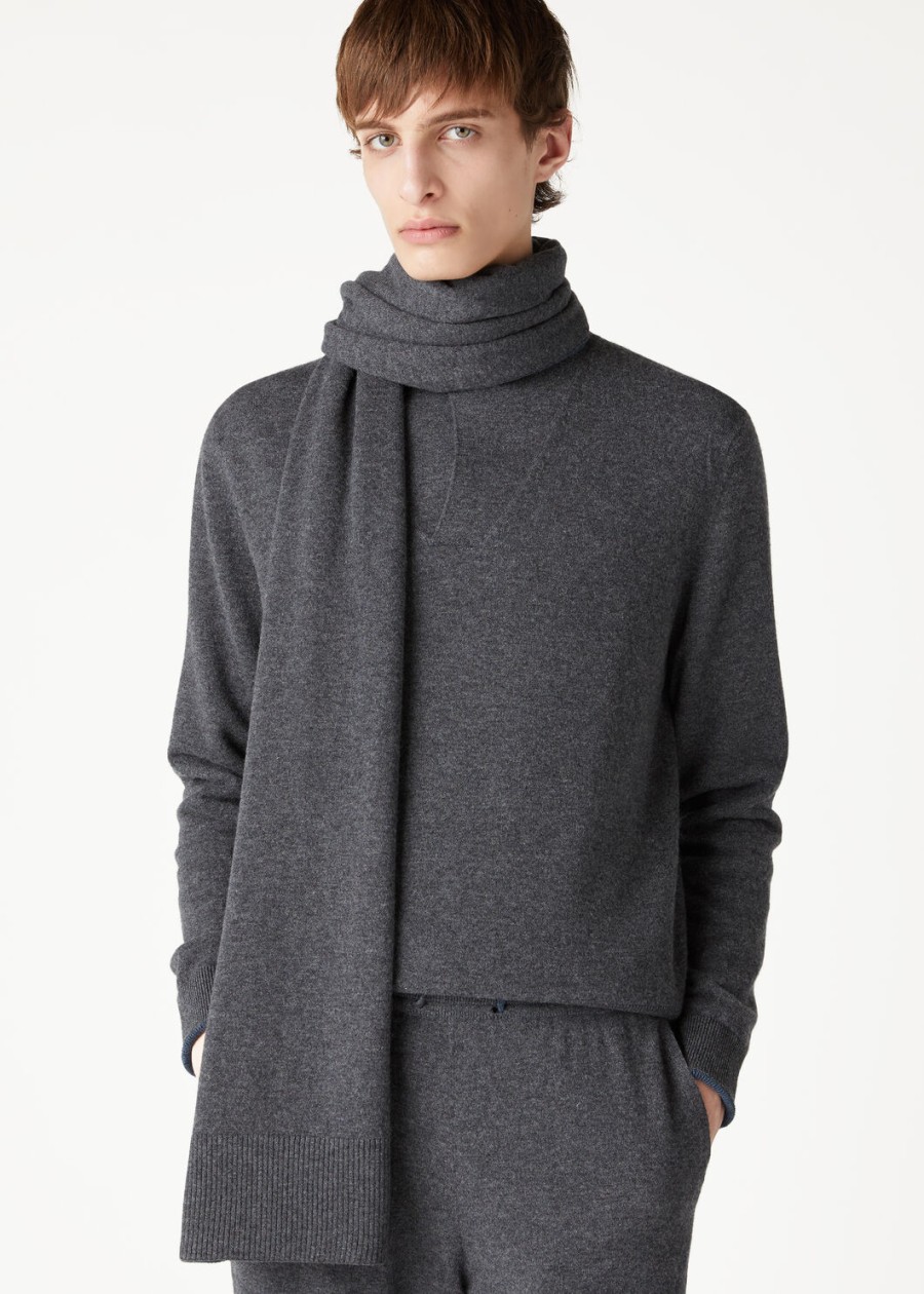 szalik duo cashmere w kolorze turkusowymantracytowym