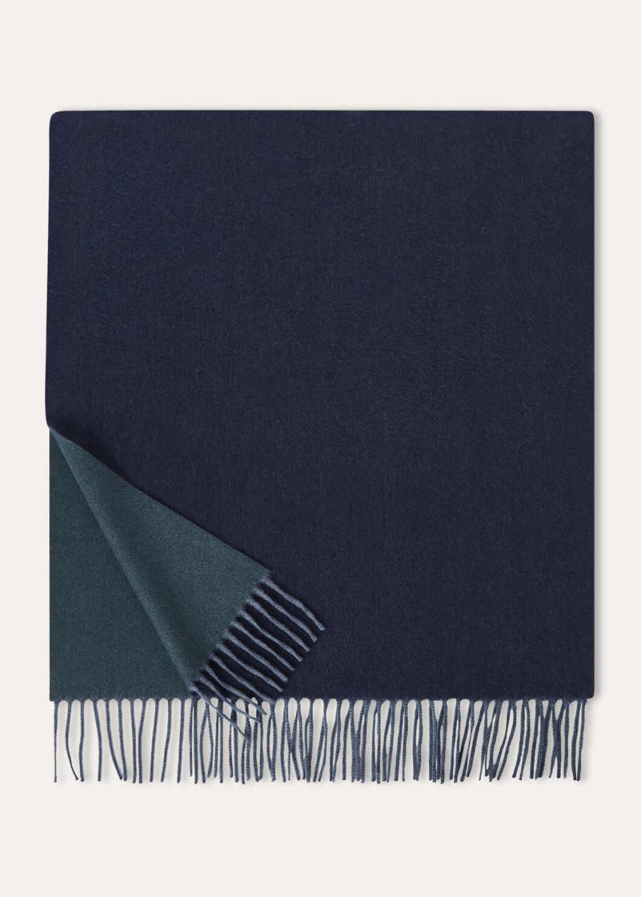 dwukolorowy szalik baby cashmere eclipse blueemerald noire