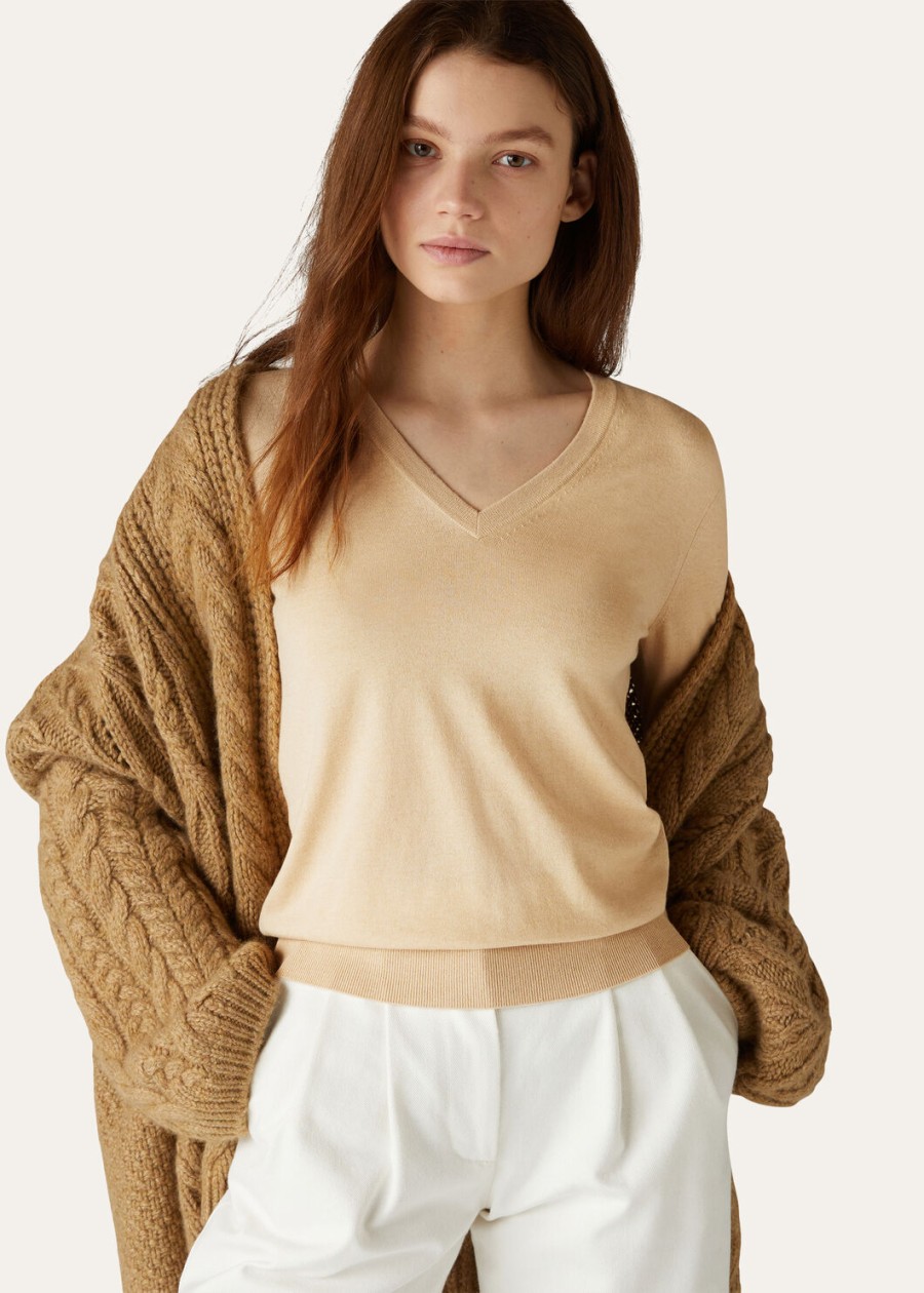 vicuña z dekoltem w serek naturalna lekka vicuña