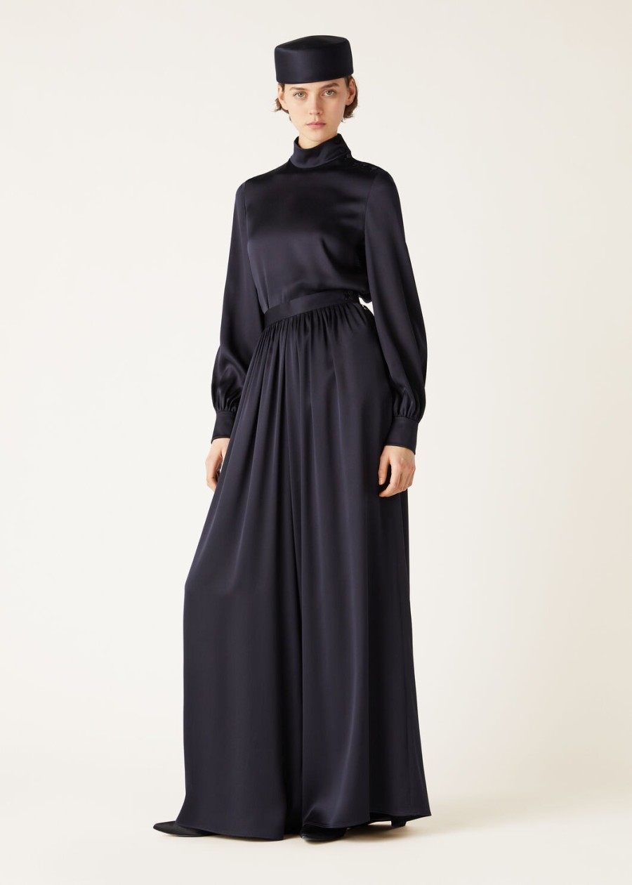 koszula carys silk navy blue