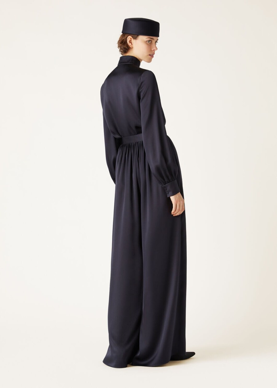 koszula carys silk navy blue