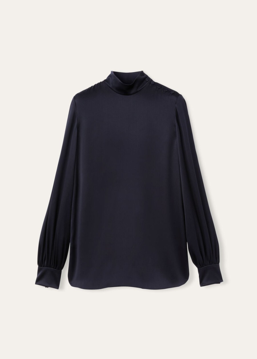 koszula carys silk navy blue
