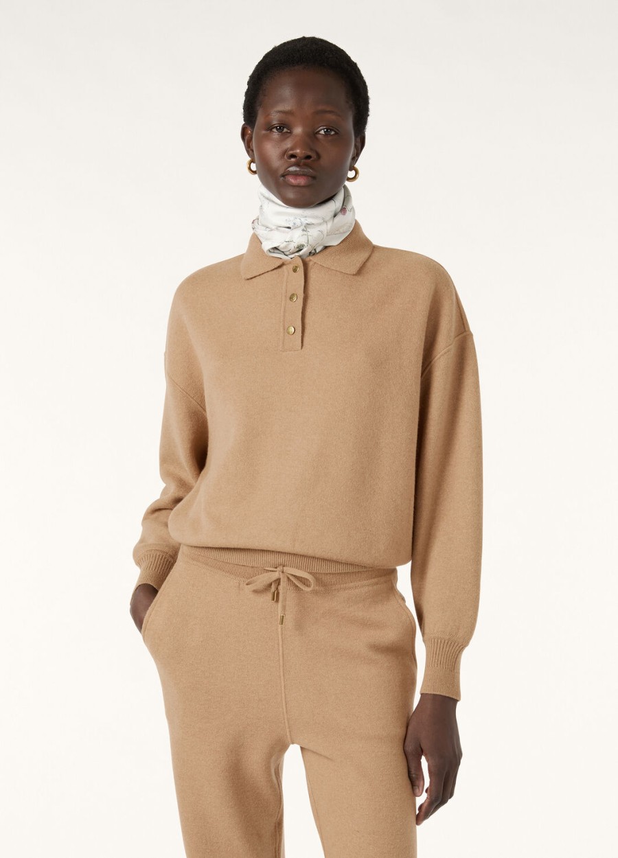bluza polo roccapietra camel light tan