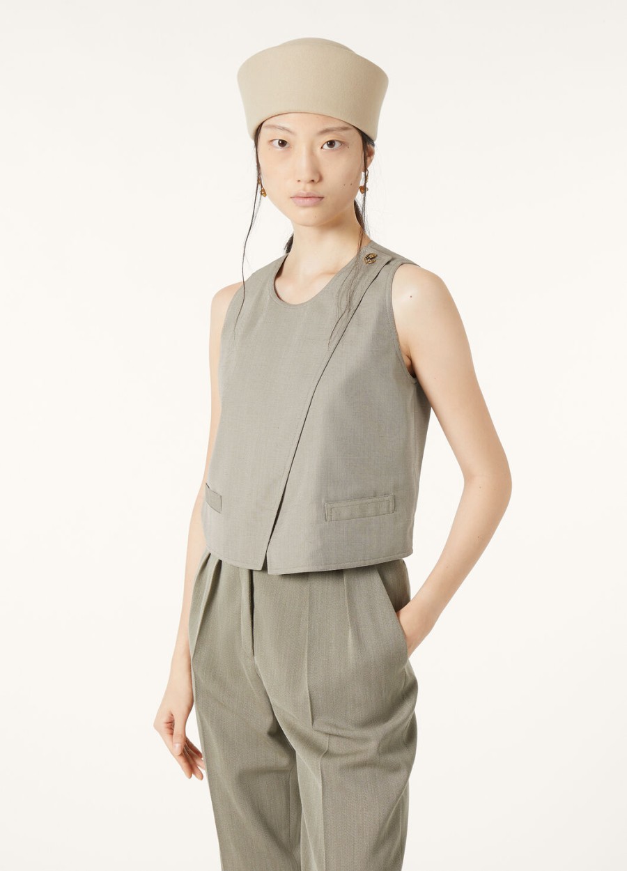 cristy top silk virgin wool anyż