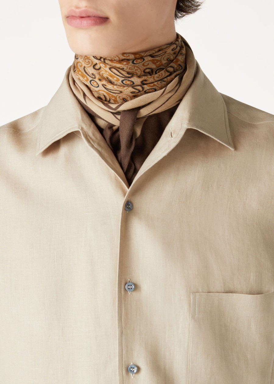 koszula andre linen earthy taupe