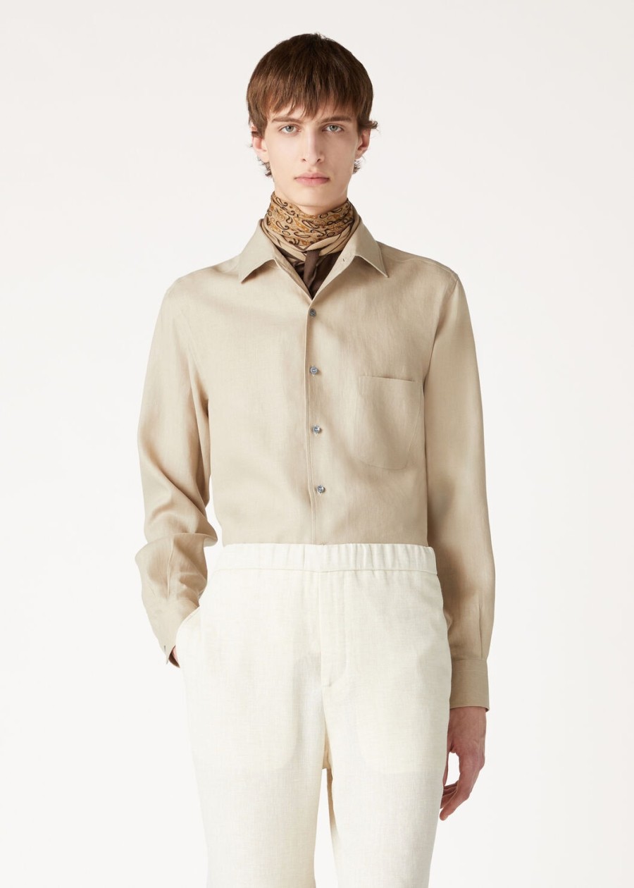 koszula andre linen earthy taupe