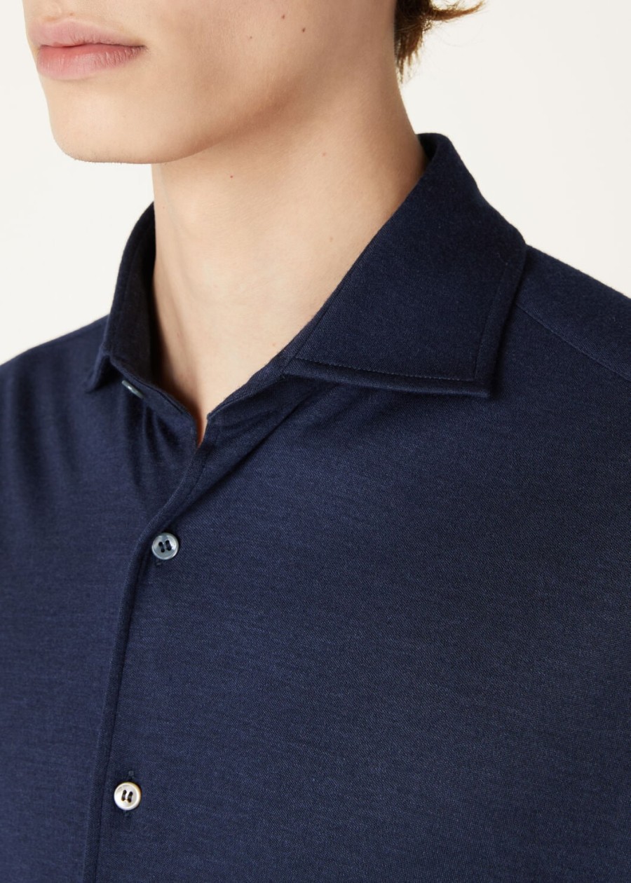 koszula andrew silk cashmere ombre blue