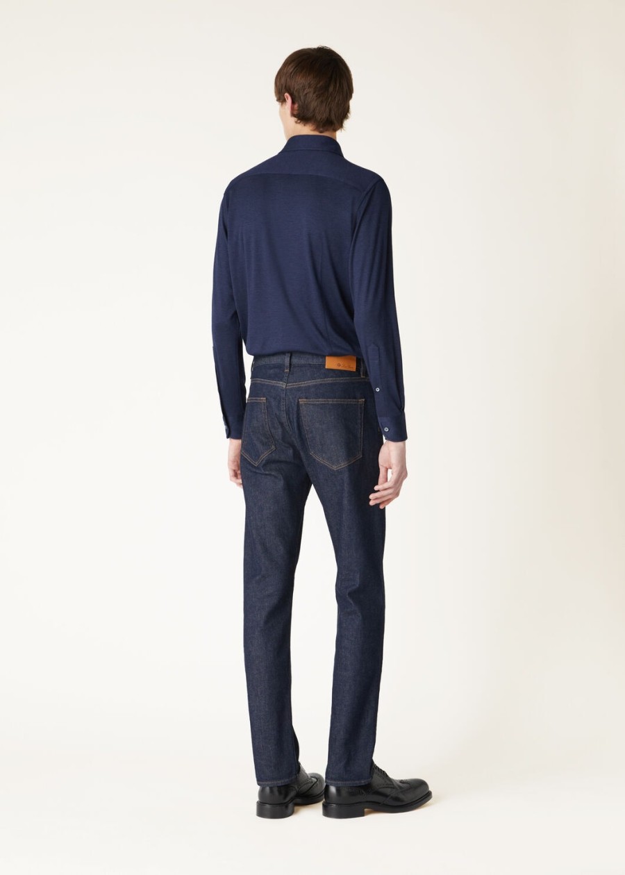 koszula andrew silk cashmere ombre blue