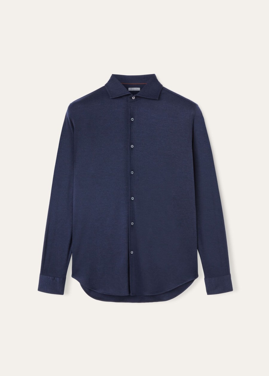 koszula andrew silk cashmere ombre blue