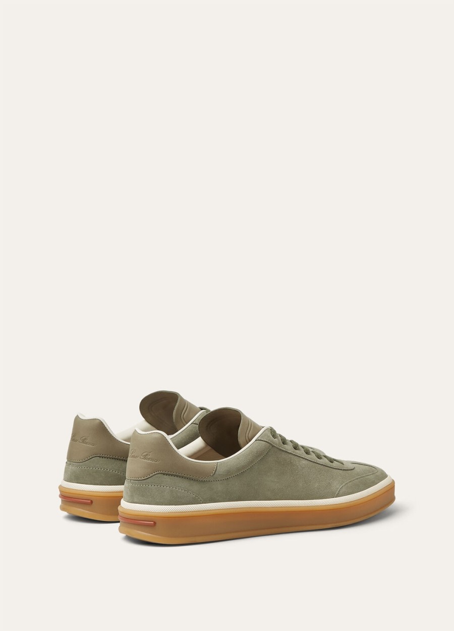 buty sportowe tennis walk sneaker ze zamszu z rozcięciem z łydki w kolorze army grey