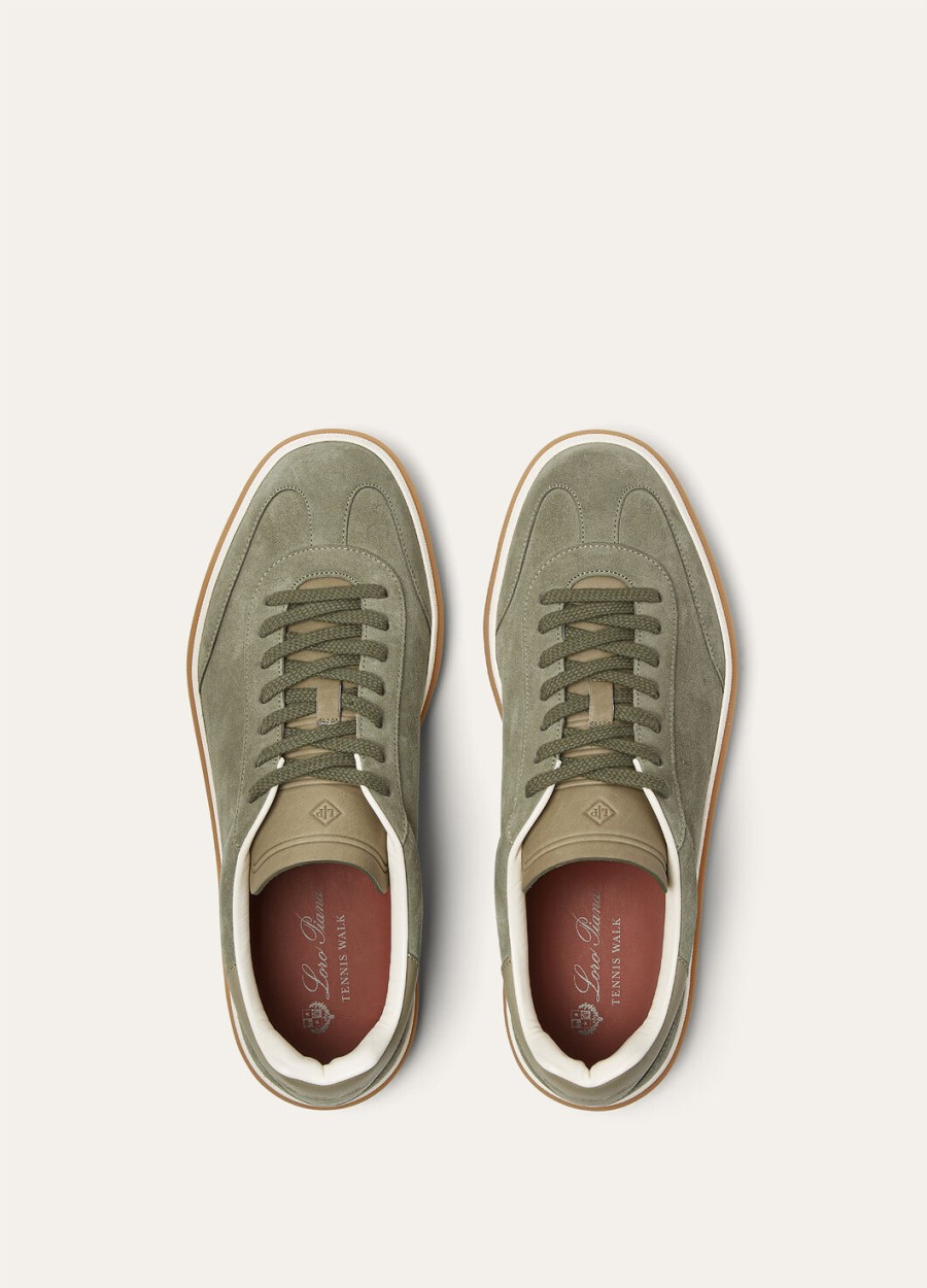 buty sportowe tennis walk sneaker ze zamszu z rozcięciem z łydki w kolorze army grey