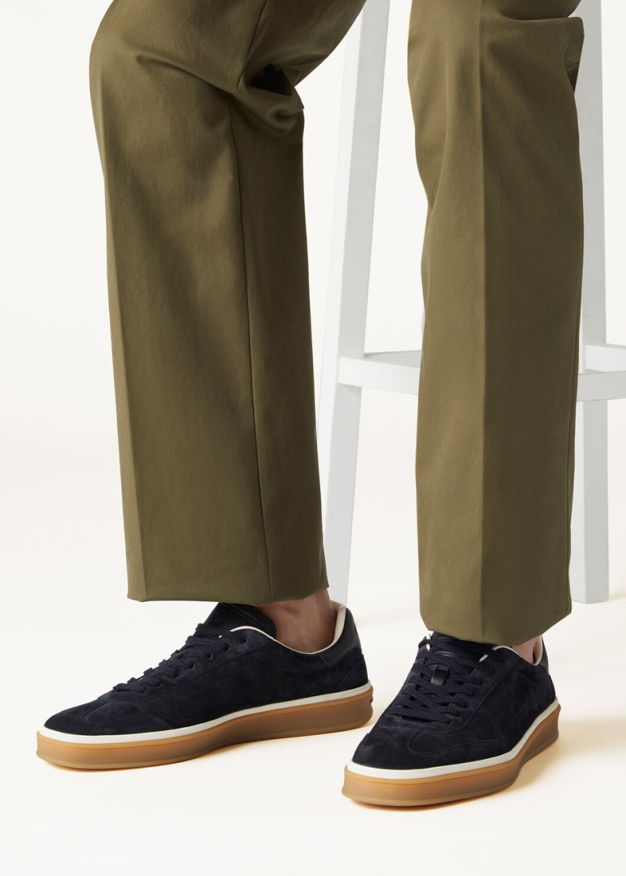 buty sportowe walk tennis suede calf split navy blue