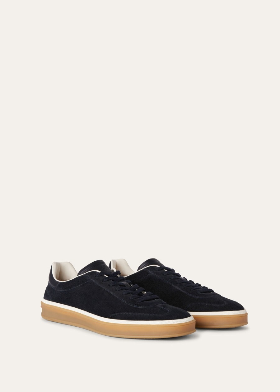 buty sportowe walk tennis suede calf split navy blue