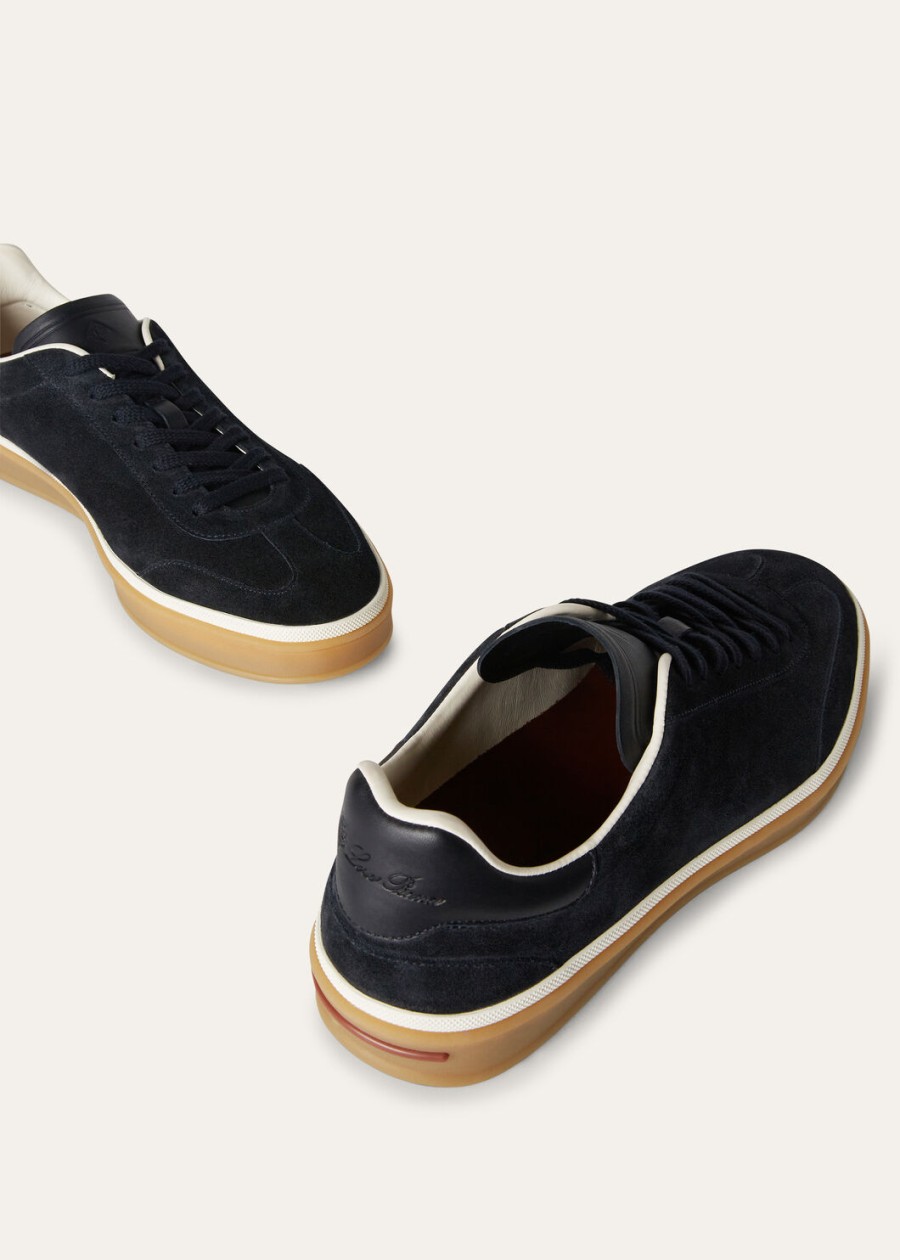 buty sportowe walk tennis suede calf split navy blue