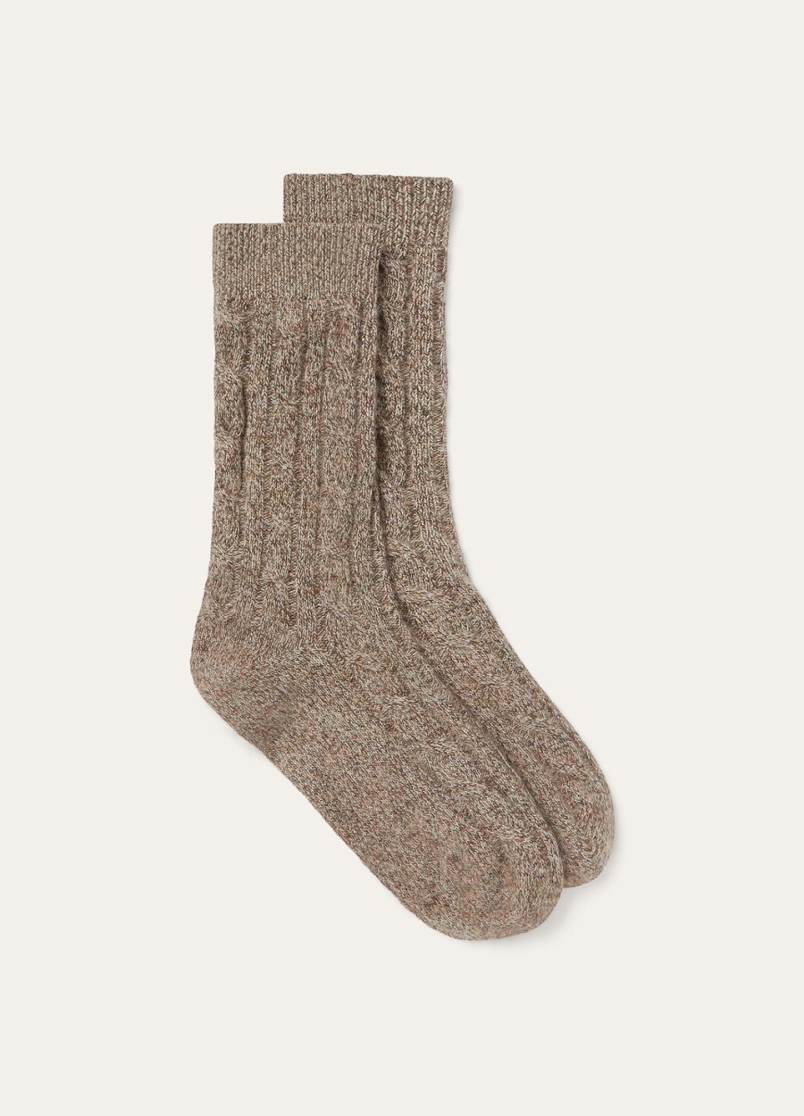 skarpetki treccia baby cashmere z mieloną kawą