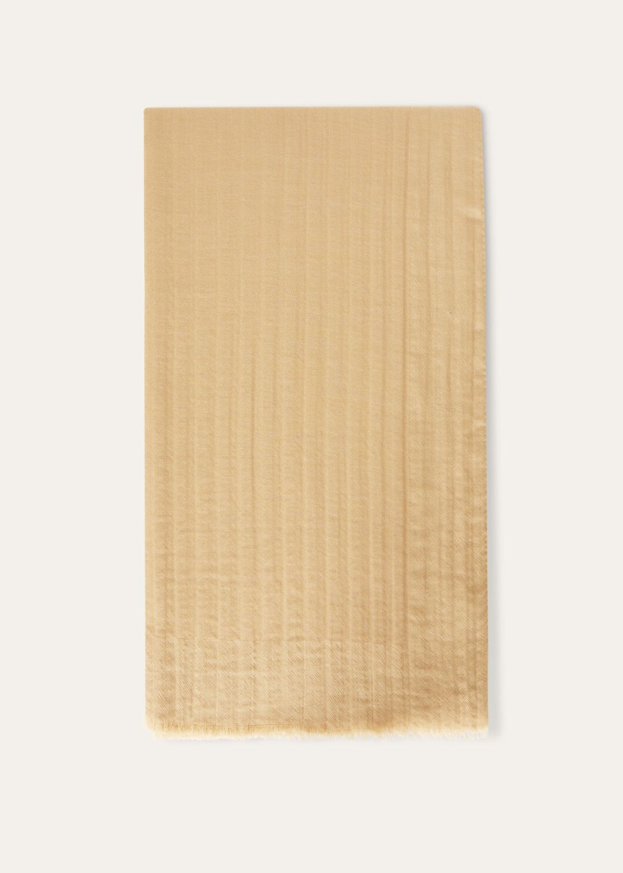 maxi crest cashmere scarf warm beige
