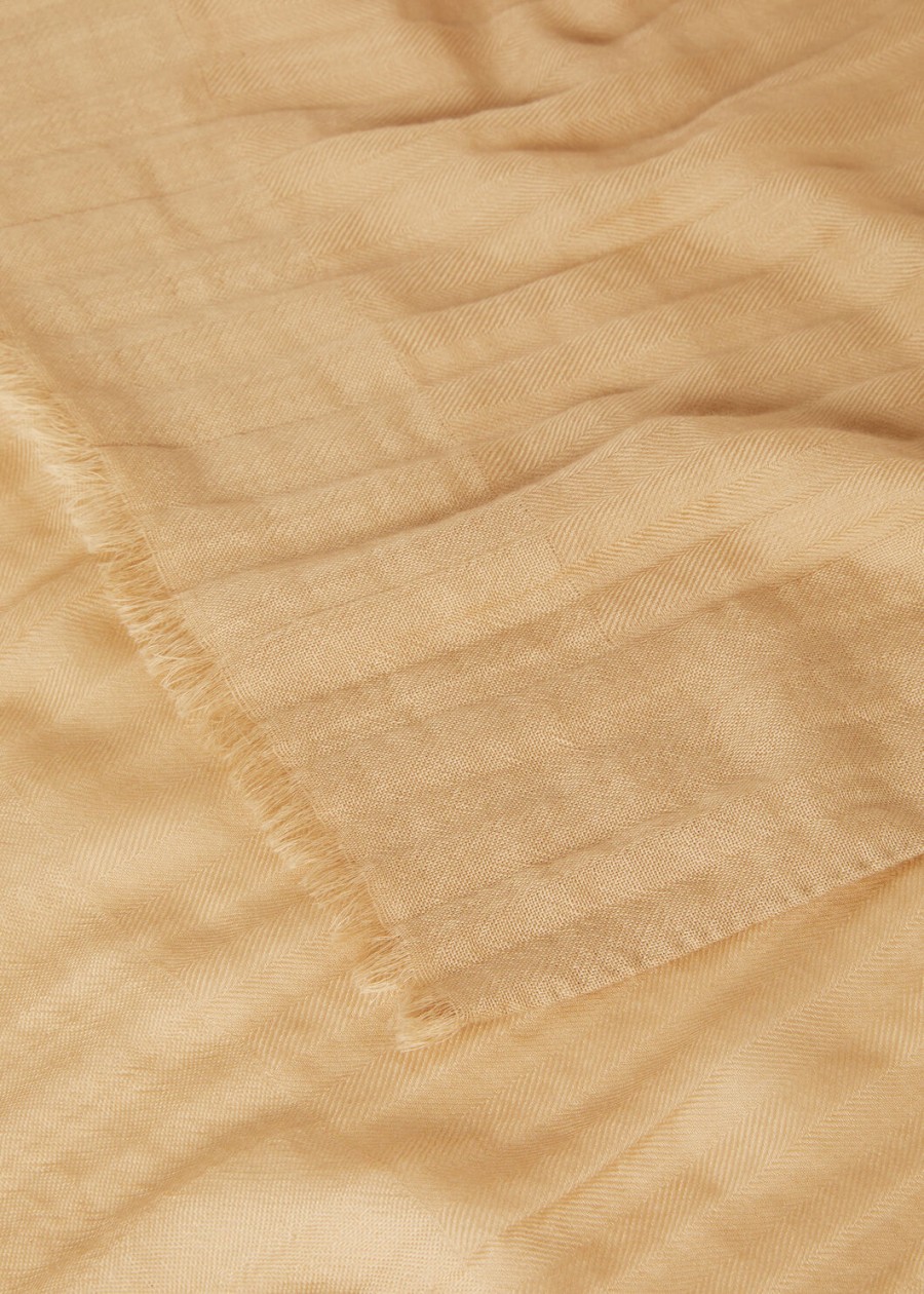 maxi crest cashmere scarf warm beige