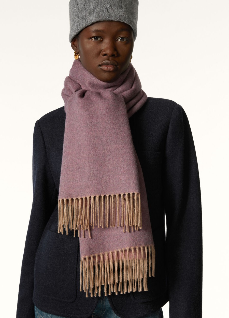 dwukolorowy ocieplacz kaszmirowy rose melangedark plum melange