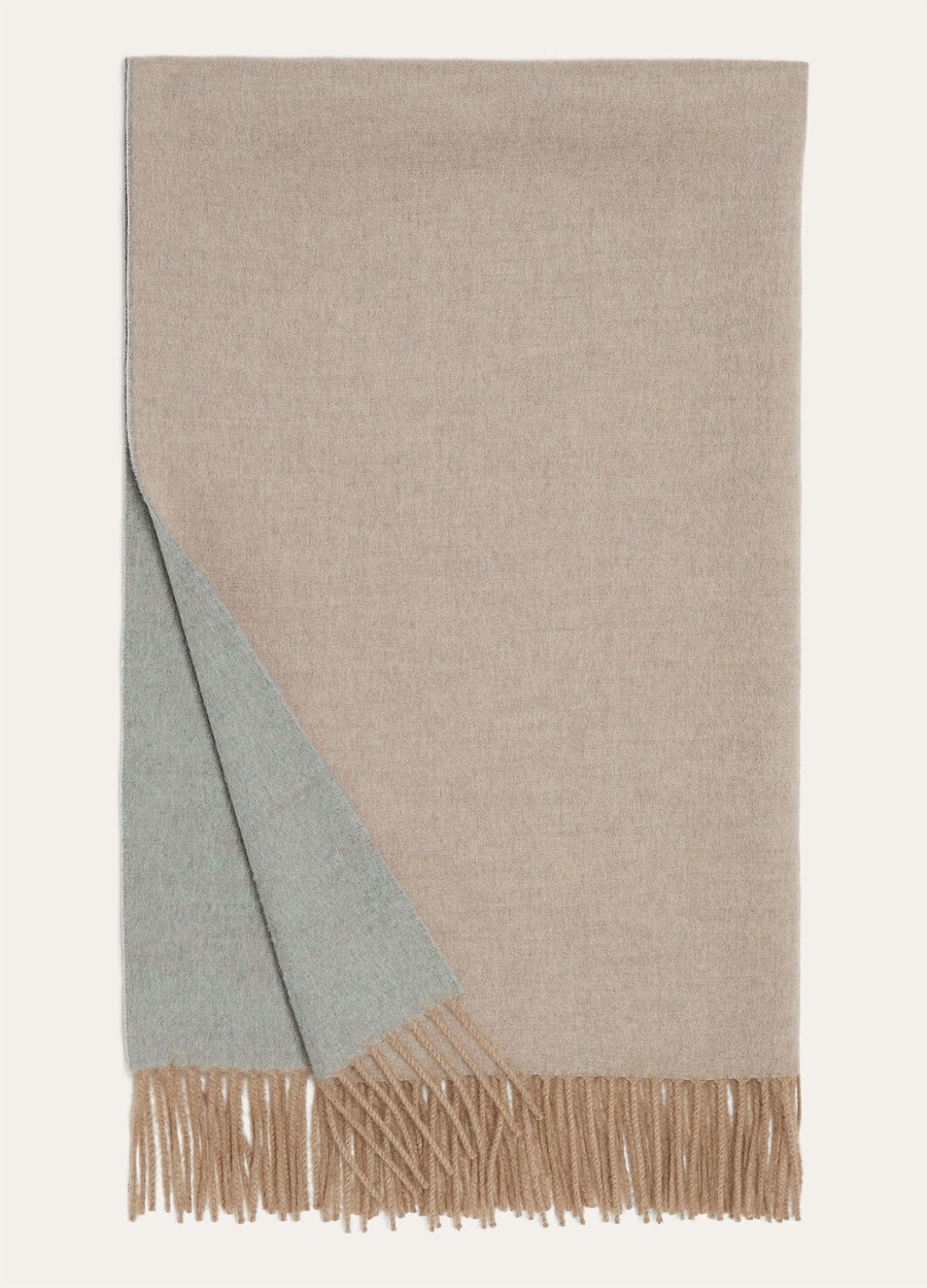 dwukolorowy szalik kaszmirowy lunar rock melangeprovincial blue melange