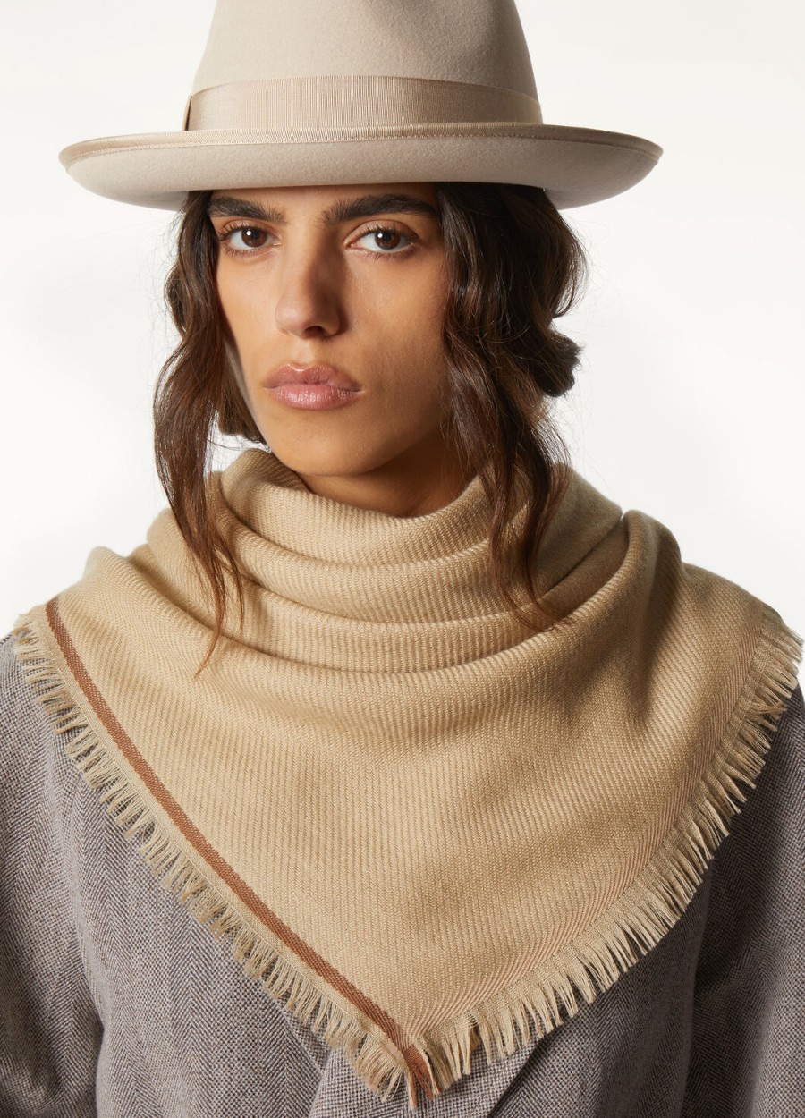 four in hand maxi carré cashmere pin nuts