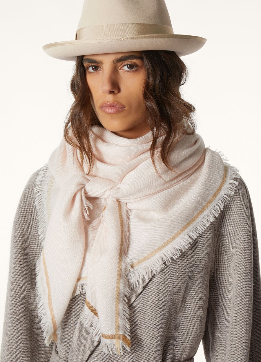 four in hand maxi carré cashmere soft pinkish