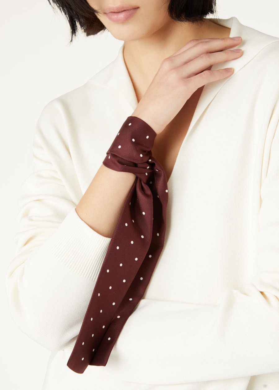 opaska do krawata pois silk deep bordeauxwhite