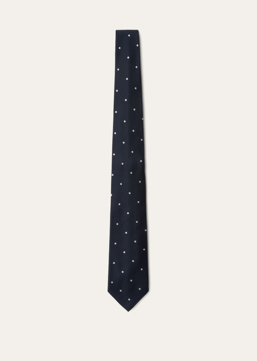 krawat my spots silk night bluewhite polka dot