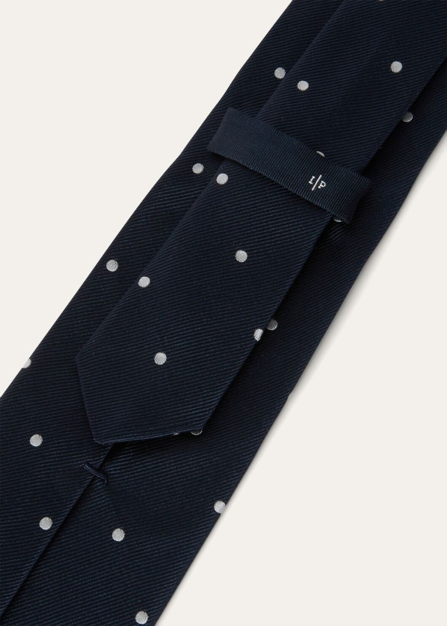 krawat my spots silk night bluewhite polka dot