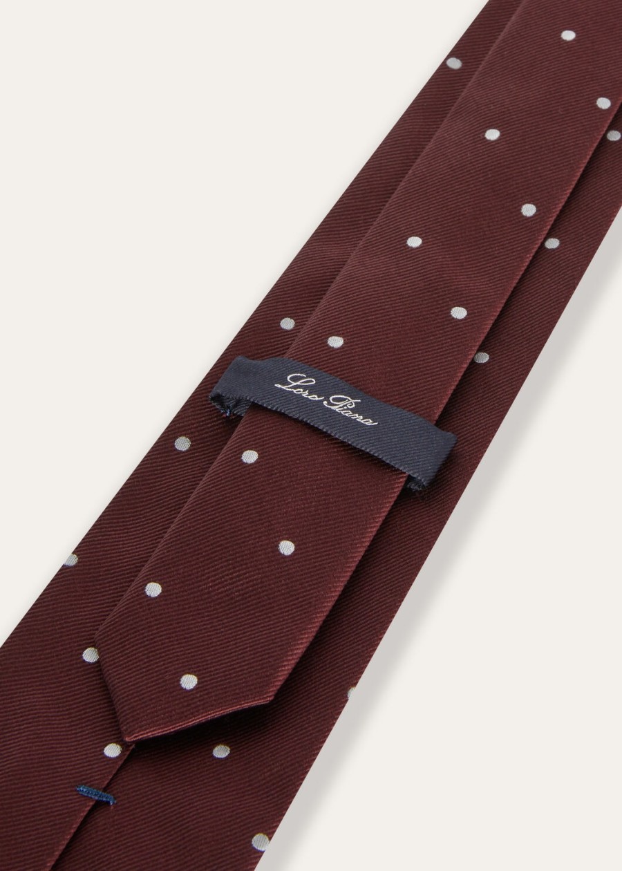 krawat my spots silk marsala winewhite polka dots