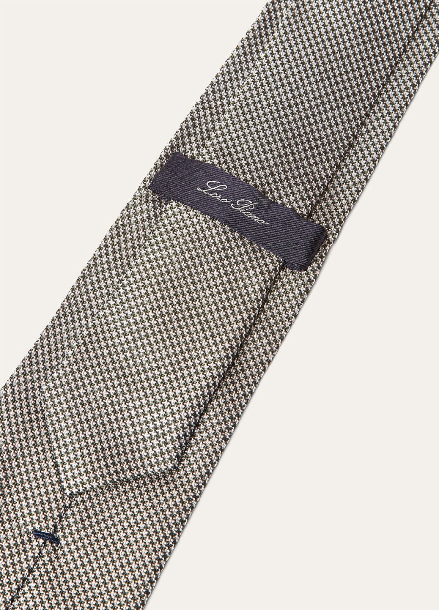 krawat yale silk silver whiteivorydeep green