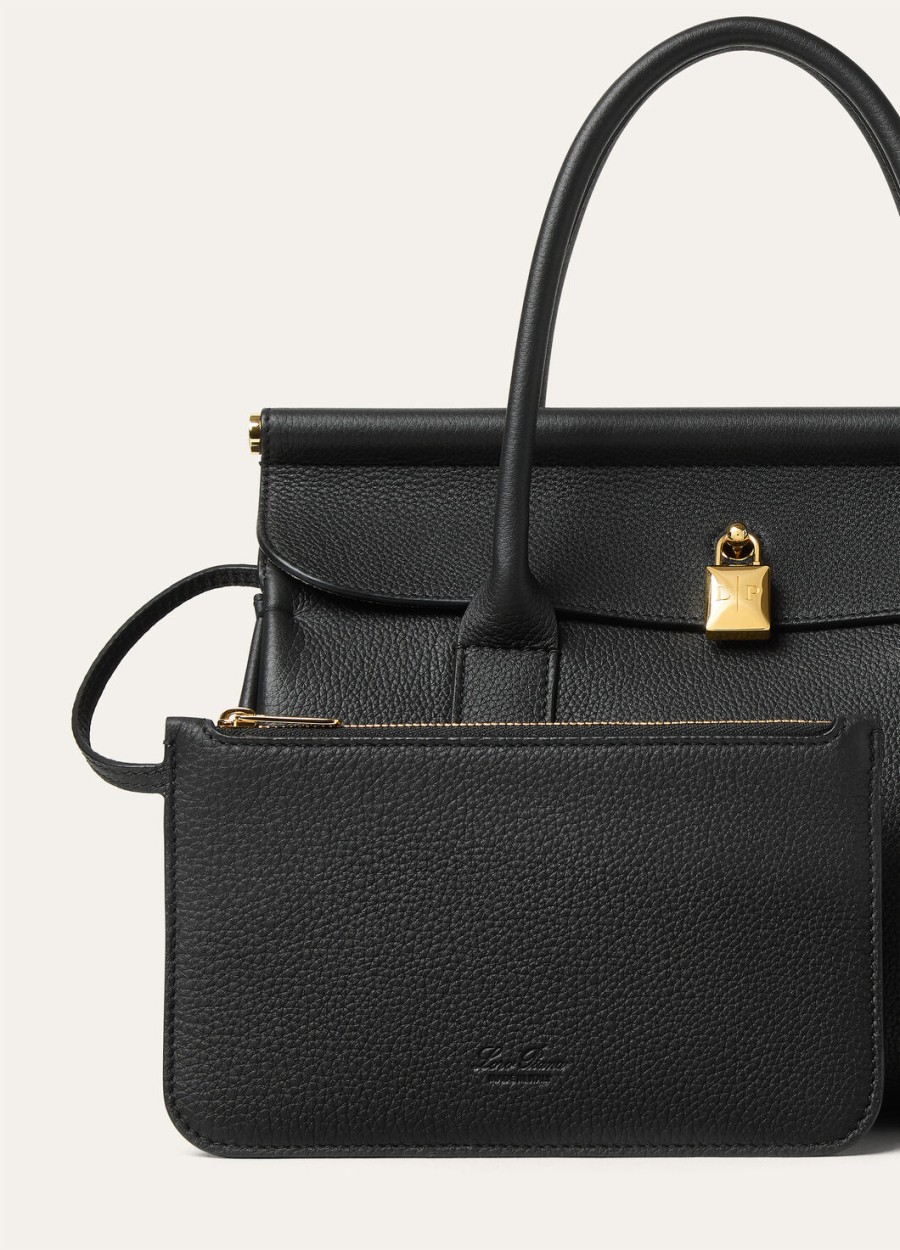 torba loom l25 czarna skóra cielęcasun gold