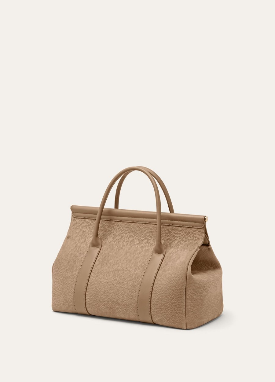 torba loom l32 fume taupesun gold ze skóry cielęcej