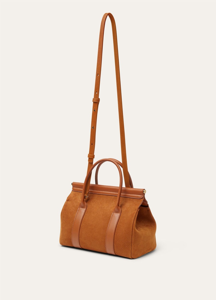 torba loom l25 ze skóry cielęcej bon ton brownsun gold