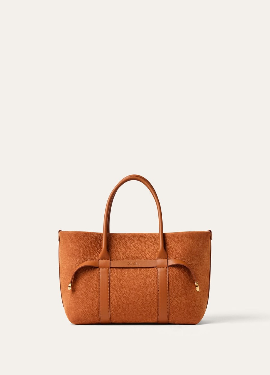 mała torebka shopper ze skóry cielęcej bon ton brownsun gold