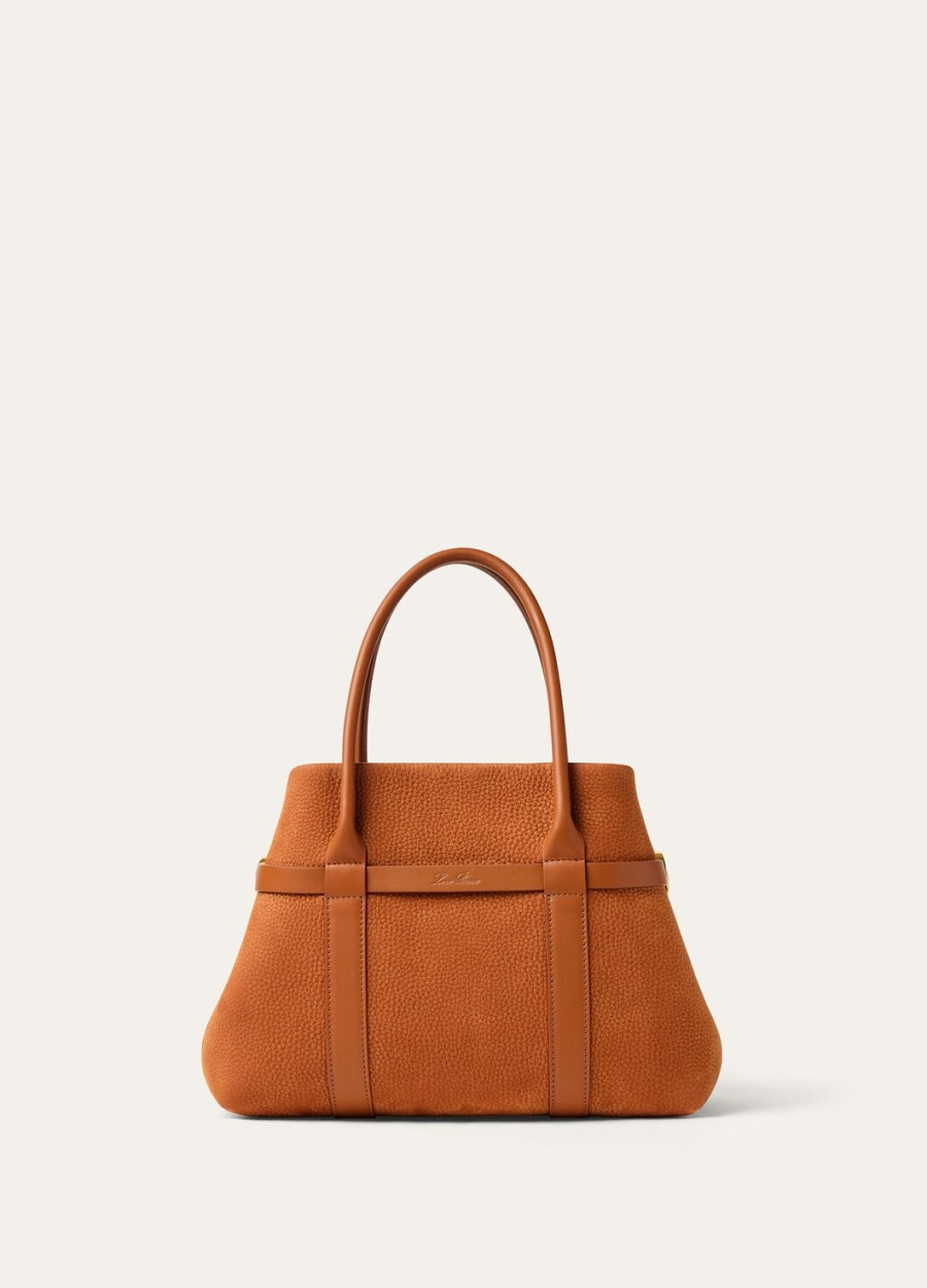 mała torebka shopper ze skóry cielęcej bon ton brownsun gold