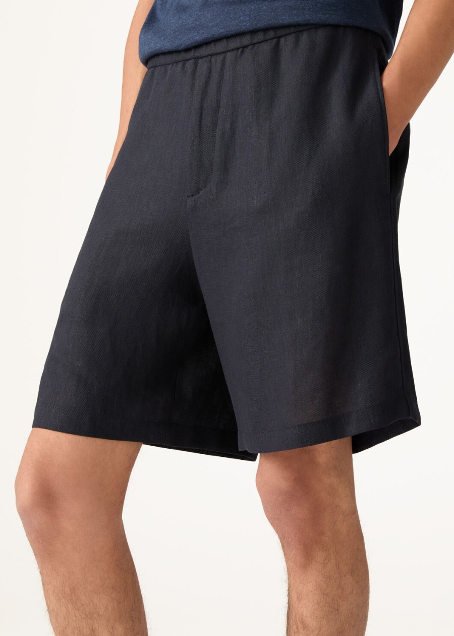 marlyn bermuda shorts lniane szafirowe noce