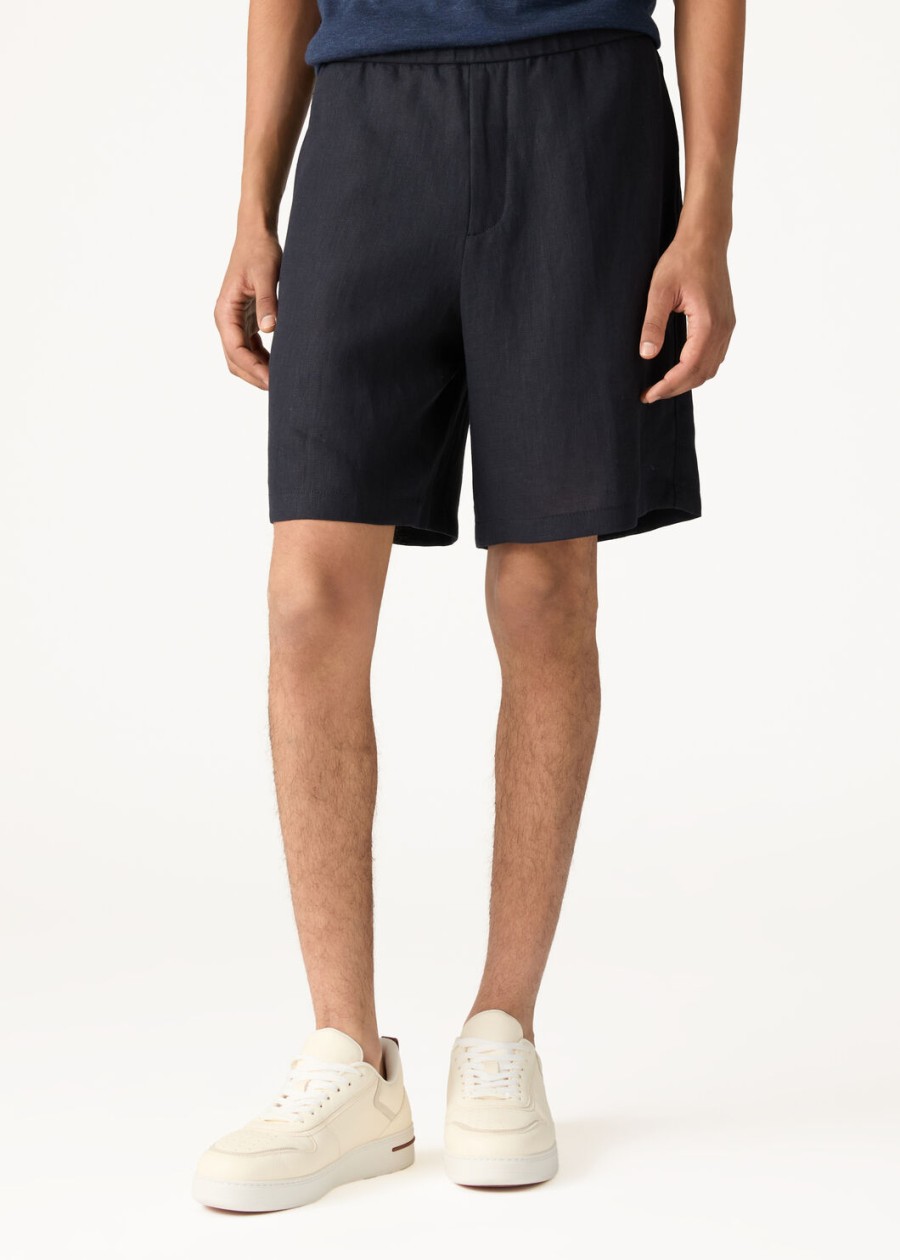 marlyn bermuda shorts lniane szafirowe noce