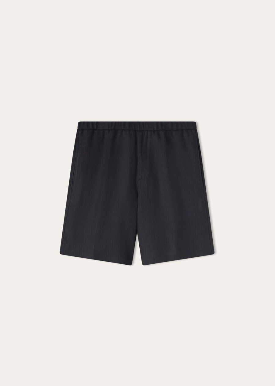 marlyn bermuda shorts lniane szafirowe noce