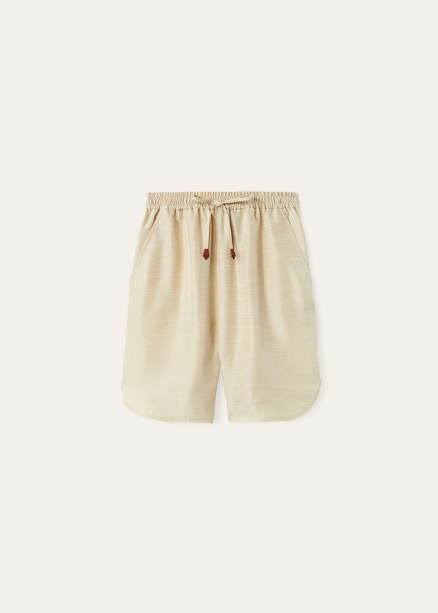 jake bermuda shorts silk silken sand