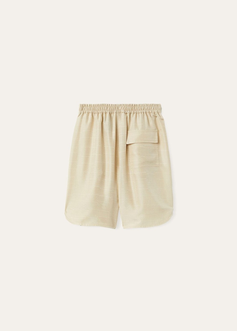jake bermuda shorts silk silken sand