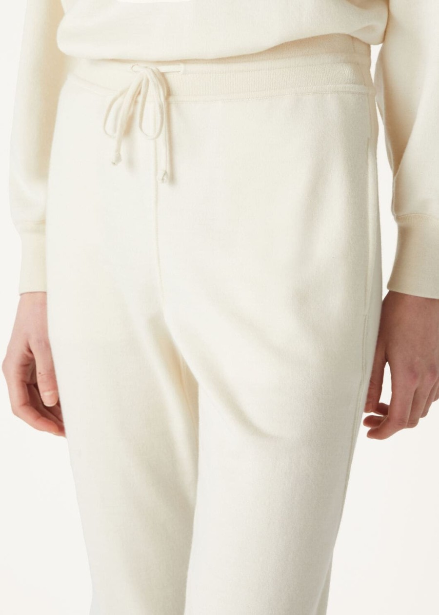 otulające spodnie kaszmirowe vanilla ivory