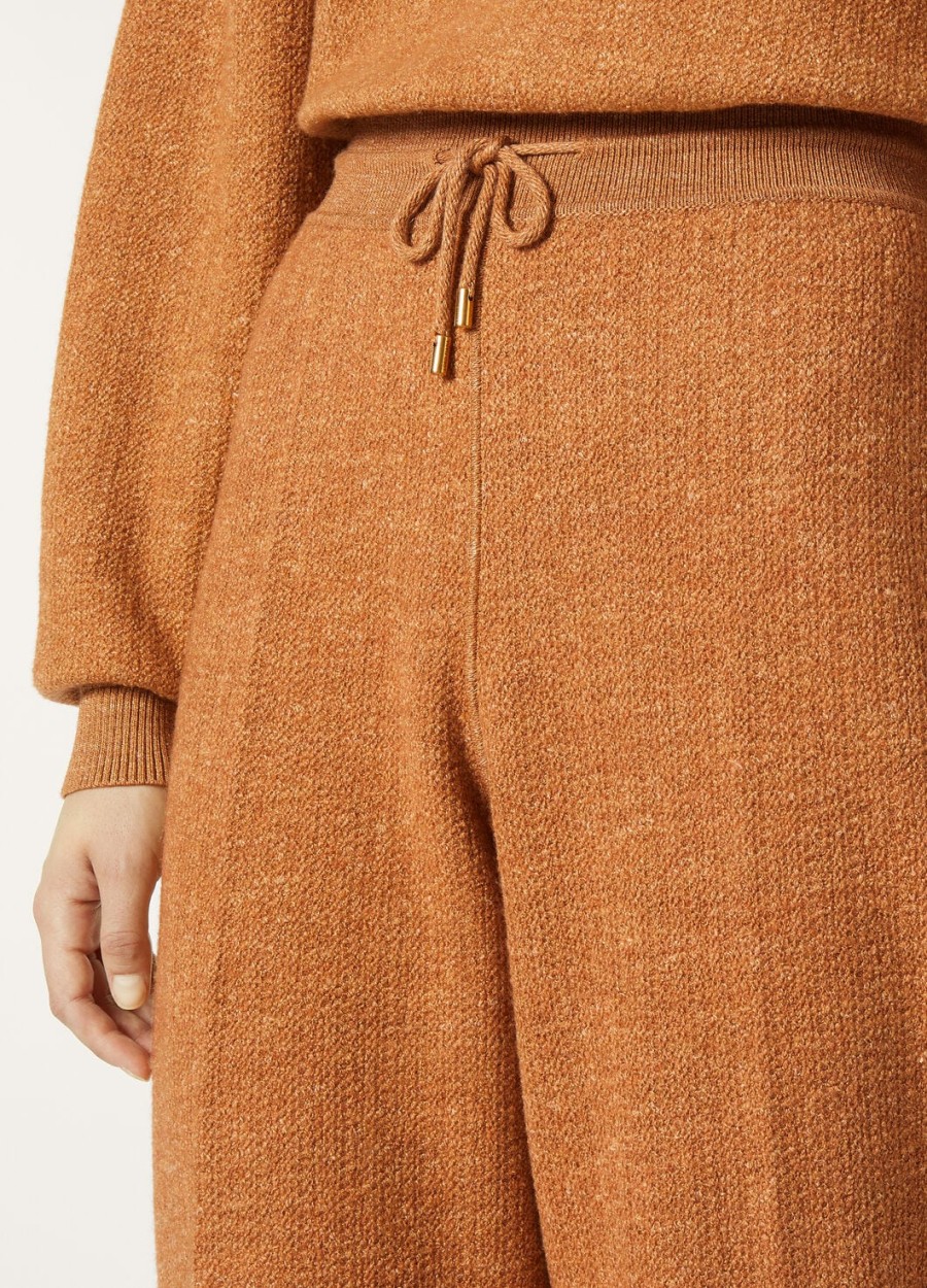 spodnie cellina silk z dziewiczej wełny w kolorze ciasta daktylowego
