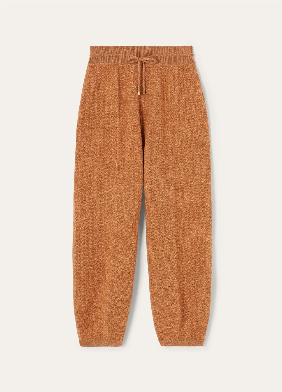 spodnie cellina silk z dziewiczej wełny w kolorze ciasta daktylowego