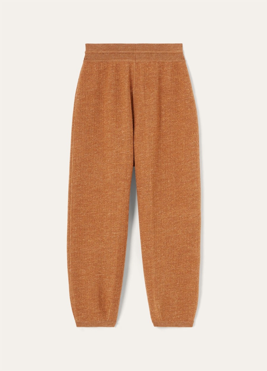 spodnie cellina silk z dziewiczej wełny w kolorze ciasta daktylowego